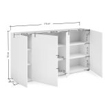 Credenza bianco lucida e rovere 174x40x92h cm 4 ante - Talassa