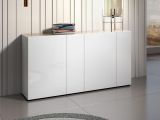 Credenza bianco lucida e rovere 174x40x92h cm 4 ante - Talassa