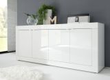 Credenza Bianco Lucido 2 Ripiani 4 Vani 207x43x86h cm, 4 Ante - Poli