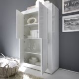 Credenza Bianco Lucido 3 Ripiani 4 Vani 101.4x42x161.2h cm, 4 Ante - Sampeyre