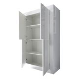 Credenza Bianco Lucido 3 Ripiani 4 Vani 101.4x42x161.2h cm, 4 Ante - Sampeyre