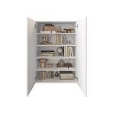 Credenza Bianco Lucido 4 Ripiani 5 Vani 78x36x115.5h cm, 2 Ante - Itala