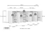 Credenza Bianco Lucido Marrone Rovere 7 Ripiani Apertura Battente 200x35x70h cm, 5 Ante Made in Italy - Cordele