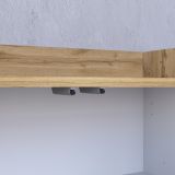 Credenza Bianco Lucido Marrone Rovere 7 Ripiani Apertura Battente 200x35x70h cm, 5 Ante Made in Italy - Cordele