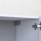 Credenza Bianco Lucido Marrone Rovere 7 Ripiani Apertura Battente 200x35x70h cm, 5 Ante Made in Italy - Cordele