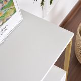 Credenza Bianco Lucido Nero 2 Ripiani 3 Vani 120x30x77h cm, 3 Ante - Noda