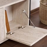 Credenza Bianco Marmo Nero 2 Ripiani 3 Vani 120x30x77h cm, 3 Ante - Noda