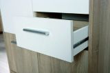 Credenza Bianco Marrone Quercia 2 Cassetti Apertura Battente 77x30x77h cm, 3 Ante - Piglio