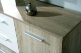 Credenza Bianco Marrone Quercia 2 Cassetti Apertura Battente, Scorrevole 115x30x77h cm, 5 Ante - Pianisi