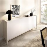 Credenza Bianco Marrone Rovere 2 Ripiani 3 Ante 40x150x78h cm, con Piedini - Caribou