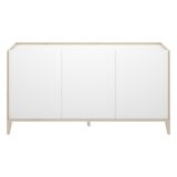 Credenza Bianco Marrone Rovere 2 Ripiani 3 Ante 40x150x78h cm, con Piedini - Caribou