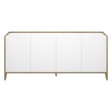 Credenza Bianco Marrone Rovere 2 Ripiani 4 Vani 40x184x78h cm, 4 Ante - Chanute