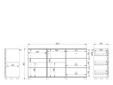 Credenza Bianco Marrone Rovere Nodi 3 Cassetti 2 Ripiani 162x40x85h cm, Apertura Battente e Scorrevole - Ete