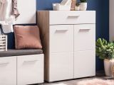 Credenza Bianco Marrone Rovere un Cassetto 2 Ripiani 79x35x97.5h cm, Apertura Battente e Scorrevole - Verduno