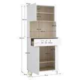 Credenza Bianco Marrone Rovere un Cassetto 4 Ripiani 40x60x191h cm, Apertura Battente, Scorrevole - Findlay