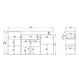 Credenza Bianco Marrone Rovere un Cassetto 5 Ripiani 179.5x40x94h cm, Apertura Battente e Scorrevole - Levate