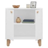 Credenza Bianco Marrone Rovere un Ripiano 2 Ante 72x36x73h cm, 2 Vani - Pontida
