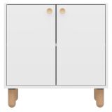 Credenza Bianco Marrone Rovere un Ripiano 2 Ante 72x36x73h cm, 2 Vani - Pontida