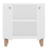 Credenza Bianco Marrone Rovere un Ripiano 2 Ante 72x36x73h cm, 2 Vani - Pontida