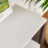 Credenza Bianco Nero 2 Ripiani 3 Ante 120x30x77h cm, 3 Vani - Noda