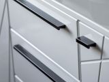 Credenza Bianco Nero 2 Ripiani 4 Cassetti 163x40x80.5h cm, 2 Ante - Maropati
