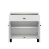Credenza Bianco Nero 2 Ripiani un Cassetto 77x35x78h cm, 2 Ante - Pisac