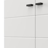 Credenza Bianco Nero 3 Ripiani un Cassetto 116x35x78h cm, 3 Ante - Uyuni