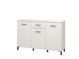 Credenza Bianco Nero 3 Ripiani un Cassetto 138x40x90h cm, 3 Ante - Laerru