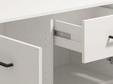 Credenza Bianco Nero 3 Ripiani un Cassetto 138x40x90h cm, 3 Ante - Laerru