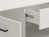 Credenza Bianco Nero 4 Ripiani 2 Cassetti 182.5x40x90h cm, 4 Ante - Grondona