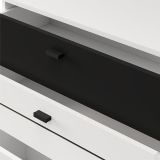 Credenza Bianco Nero un Ripiano 3 Cassetti 77x35x78h cm, 3 Vani - Diani