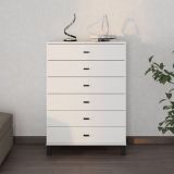 Credenza Bianco Nero un Ripiano 6 Cassetti 77x35x78h cm, 6 Vani - Otaval