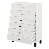 Credenza Bianco Nero un Ripiano 6 Cassetti 77x35x78h cm, 6 Vani - Otaval