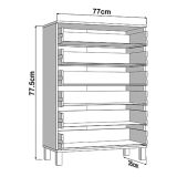 Credenza Bianco Nero un Ripiano 6 Cassetti 77x35x78h cm, 6 Vani - Otaval