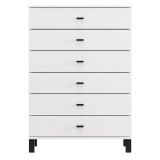 Credenza Bianco Nero un Ripiano 6 Cassetti 77x35x78h cm, 6 Vani - Otaval
