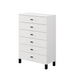Credenza Bianco Nero un Ripiano 6 Cassetti 77x35x78h cm, 6 Vani - Otaval