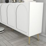 Credenza Bianco oro 2 Ripiani 4 Ante 180x35x80h cm, 4 Vani - Torno