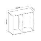 Credenza Bianco oro 3 Cassetti Apertura Battente, Scorrevole 91x40x98h cm, Un'anta - Lemihapa