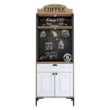 Credenza Bianco Rovere Marrone un Cassetto un Ripiano 70x40x186h cm, Apertura Battente, Scorrevole - Nemoli