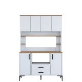 Credenza Biano Marrone 4 Ripiani 2 Cassetti 120x40x184h cm, 6 Ante - Mairag