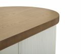 Credenza Bianze, Buffet da soggiorno, Madia da salotto, Dispensa da cucina, 121x41 h90 cm, Bianco e Marrone