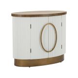 Credenza Bitetto, Buffet da soggiorno, Madia da salotto, Dispensa da cucina, 79x48 h67 cm, Bianco e Marrone