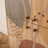 Credenza Canopo, Buffet da soggiorno, Madia da salotto, Dispensa moderna da cucina, 95x36h111 cm, Multicolore