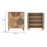Credenza Canopo, Buffet da soggiorno, Madia da salotto, Dispensa moderna da cucina, 95x36h111 cm, Multicolore