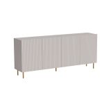 Credenza Cartaxo, Madia da salotto con quattro ante battenti, Rialzato da terra, 200x42 h82 cm, Beige
