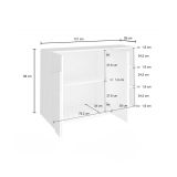 Credenza cemento 121x38x86h cm 2 ante - Acab