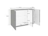 Credenza cemento 121x38x86h cm 3 ante - Axl