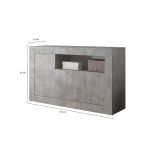Credenza cemento 138x42x86h cm 3 ante - Dolphin