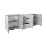 Credenza cemento 224x44x86h cm 4 ante e 3 cassetti - Zeus
