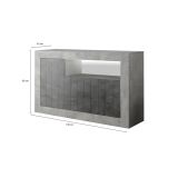 Credenza cemento e ardesia 138x42x86h cm 3 ante - Dolphin
